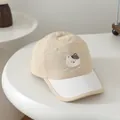 Gorra de béisbol beige para niños de secado rápido con parche de gato y visera blanca - 3-10 Años (50-54CM) / Beige