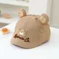 Light khaki baby baseball cap with cute bear ears and California Co. embroidery - 50cm / Letter Bear Dark Khaki