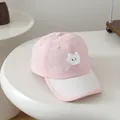 Gorra infantil de secado rápido rosa y blanca con gato animado y bordado play - 3-10 Años (50-54CM) / Rosa
