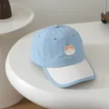Blue and beige kids' baseball cap featuring a cute cartoon cat embroidery detail - 3-10 Years (50-54CM) / Sky Blue