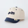 Gorra New York para niños en algodón beige y azul marino con bordado frontal - Talla Única (Niños 2-6 Años) / Beige