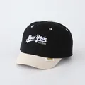 Kids black and beige New York embroidered baseball cap with soft crown design - One Size (Kids 2-6 Years) / Black