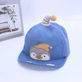 Blue baby cotton baseball cap with cute penguin embroidery and soft brim for sun protection - Baby 1-3 Years 46-48CM / Style One Blue (Penguin Embroidery)