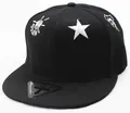 Kids black snapback hat with white star embroidery and street style graffiti patterns - Children (3-8 Years Old) / Black