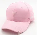 Rosa Baumwoll-Basecap mit Silberringen am Schirm und weißer Stickerei an der Seite - Kinder Rosa