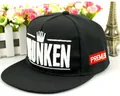 Casquette snapback noire pour enfants avec broderie Drunken blanche et motif couronne - Noir Adultes