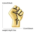 Broche de puño dorado pulido con grabados negros para trajes y accesorios de moda - Dorado