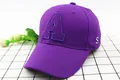 Detailed embroidery of letter A on a deep purple cotton twill kids baseball cap - Kids (2-8 Years) / Purple