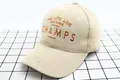 Casquette enfant en velours côtelé beige avec broderie vintage pour automne hiver - Poche zippée