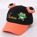 Berretto da baseball per bambini nero e arancione con occhi di rana e ricamo fashion - Bambini (3-8 Anni) / Rana Nera