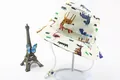Detailed view of kids cotton sun hat with colorful cartoon animal prints and chin strap - Off-White Cartoon Animals Style (Fig 15)