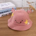 Dettaglio del cappello rosa per neonati con corna di cervo 3D e ricamo a stella - 1-4 Anni / Rosa Antico