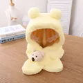 Écharpe à capuche en peluche jaune pour enfant avec oreilles et motif d'ours - Tout-petit / Jaune