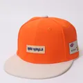 Kids' flat-brimmed baseball cap in orange and off-white with NEW KUKUJI lettering patch - Kids (3-8 Years) / Orange