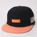 Kids color-block hip-hop baseball cap with flat brim and orange letter patch - Kids (3-8 Years) / Black