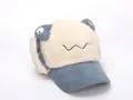 Kids monster earflap hat in beige and blue fleece with embroidery and ear protection - Children (2-8 Years Old) / Cartoon Ear Gray