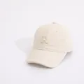 Beige kids cotton baseball cap featuring a premium 3D embroidered letter R design - Kids (Approx. 2-8 Years) / R Alphabet Beige