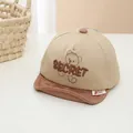 Simpatico berretto da baseball per neonati kaki e marrone con ricamo orso e visiera - Neonato (0-30 Mesi) / Cachi