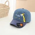 Cappellino da baseball blu per bambini in velluto a coste con ricamo a giraffa e stelle - Bambini (2-7 Anni) / Blu