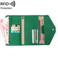 Green RFID passport wallet with multiple card slots and passport holder for travel - Dark Green