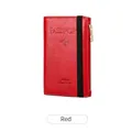 Multifunctional red RFID passport wallet with elastic strap and gold zipper for travel - Red