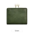Portafoglio retrò verde da donna con elegante chiusura in metallo e perle finte - Verde