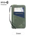 Protège-passeport RFID vert foncé avec fentes pour cartes et dragonne de sécurité - Vert