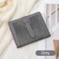 Portafoglio RFID corto grigio in tessuto testurizzato con eleganti dettagli in pelle - Grigio