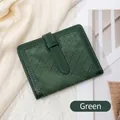 Petit portefeuille RFID vert foncé pour femme avec motif matelassé et bouton pression - Vert