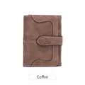 Minimalistisches kaffeebraunes Bifold-Portemonnaie mit dekorativen weißen Nähten - Kaffeebraun