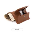 Brown litchi pattern RFID mini wallet with snap closure and coin storage pocket - Brown