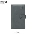 Portafoglio passaporto grigio con protezione RFID e chiusura sicura con fibbia - Grigio