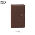 Portafoglio passaporto RFID color caffè in ecopelle con decorazione aereo goffrata - caffè