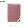 Lotus root starch RFID blocking travel passport cover holder with elastic strap - Lotus Pink