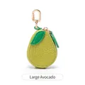 Grand porte-monnaie avocat en cuir vert clair avec texture grainée et crochet doré - Grand / Avocat