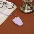 Light purple PU leather eyewear case with matching neck strap and minimalist design - Purple