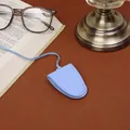 Light blue faux leather glasses sleeve with pebbled texture and matching neck lanyard - Blue