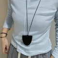 Portaocchiali magnetico in pelle nera con tracolla per viaggi e vacanze - Nero