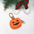 Portamonete in pelle a forma di zucca arancione con cerniera dorata per borse - Zucca