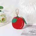 Mini porte-monnaie mignon en cuir en forme de pomme rouge avec zip doré - Pomme