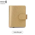 Porte-cartes RFID en fibre de carbone dorée avec fermeture à pression sécurisée - Fibre de Carbone Or