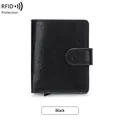 Portefeuille vertical noir en fibre de carbone avec blocage RFID et éjecteur - Noir