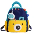 Kleurrijke kinderrugzak met dinosaurus, beerzak, berenpocket en kleine ronde hangende tas - Marineblauw