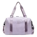 Light purple travel bag with wave texture and adjustable strap for sports fitness - Purple