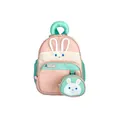 Mochila infantil rosa y verde menta de conejo con un pequeño monedero redondo - Rosa (Conejo)