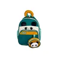 Mochila infantil de panda en verde y naranja con un pequeño monedero a juego - Verde (Panda)
