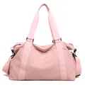 Pink large capacity travel bag for gym and sports with adjustable shoulder strap - Pink