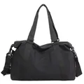 Black large capacity travel duffel bag with detachable shoulder strap and MP logo - Black