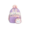 Mochila infantil de conejo morado con un pequeño monedero redondo a juego - Púrpura (Conejo)