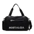 Schwarze Multifunktions-Reisetasche mit Nostalgia-Print und verstellbarem Riemen - Schwarz